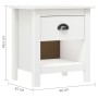 Comodini Hill 2 pz 46x35x49,5 cm Legno Massello di Pino