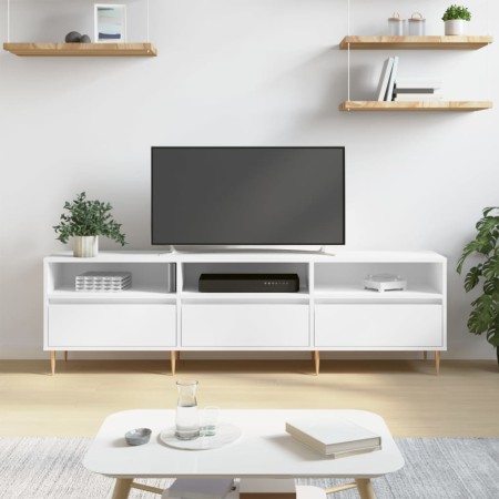 Mobile Porta TV Bianco 150x30x44,5 cm in Legno Multistrato