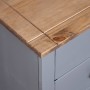 Credenza Grigia 46x40x89 cm in Legno Massello di Pino Panama