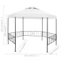 Gazebo da Giardino 323x275x265 cm Bianco 180 g/m²