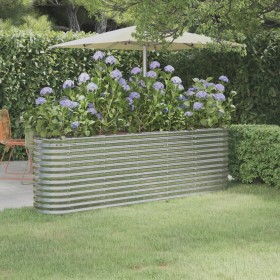 Letto Giardino Acciaio Verniciato a Polvere 224x40x68cm Argento