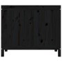 Contenitore per Bucato Nero 88,5x44x76 cm Legno Massello Pino