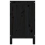 Contenitore per Bucato Nero 88,5x44x76 cm Legno Massello Pino