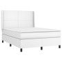 Giroletto a Molle con Materasso Bianco 140x200 cm in Similpelle