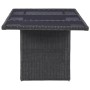 Tavolo da Giardino Nero 200x100x74 cm in Vetro e Polyrattan
