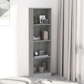 Libreria 4 Ripiani Grigio Sonoma 40x24x143 cm Legno Multistrato