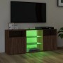 Mobile Porta TV con Luci LED Rovere Marrone 120x30x50 cm