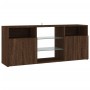 Mobile Porta TV con Luci LED Rovere Marrone 120x30x50 cm