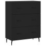 Credenza Nera 69,5x34x90 cm in Legno Multistrato