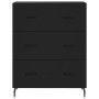 Credenza Nera 69,5x34x90 cm in Legno Multistrato