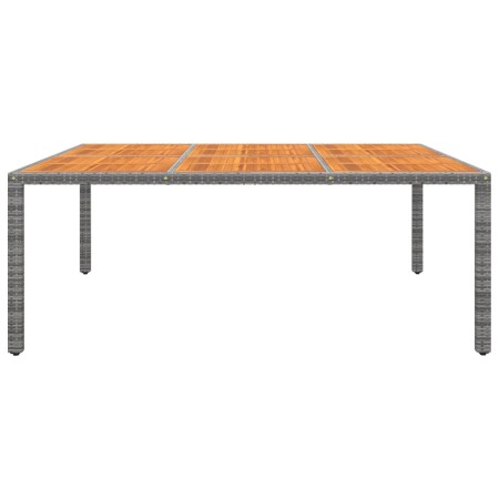 Tavolo Giardino 200x150x75 cm Massello Acacia Polyrattan Grigio