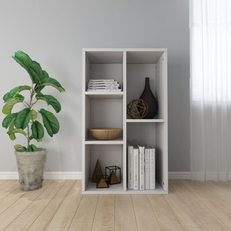 Libreria/Credenza Bianco Lucido 50x25x80 cm Legno Multistrato