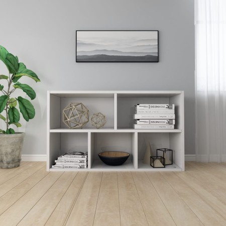 Libreria/Credenza Bianco Lucido 50x25x80 cm Legno Multistrato