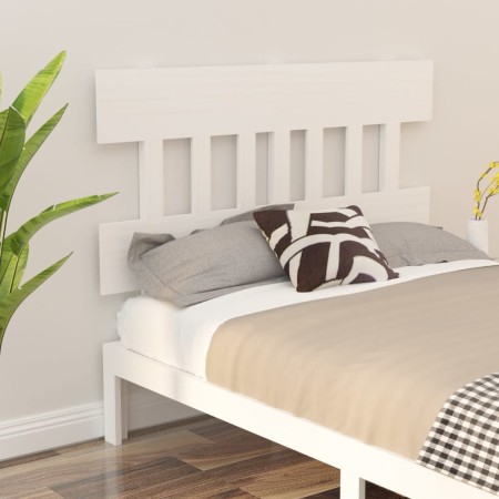Testiera per Letto Bianca 203,5x3x81 cm Legno Massello di Pino