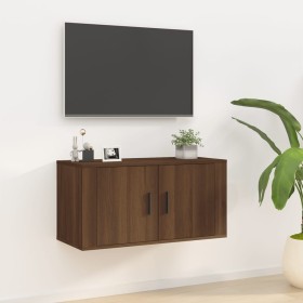 Mobile Porta TV a Parete rovere marrone 80x34,5x40 cm