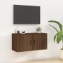 Mobile Porta TV a Parete rovere marrone 80x34,5x40 cm