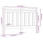 Testiera per Letto Bianca 166x4x100cm in Legno Massello di Pino
