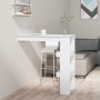 Bancone da Muro Bianco Lucido 102x45x103,5 cm Legno Compensato