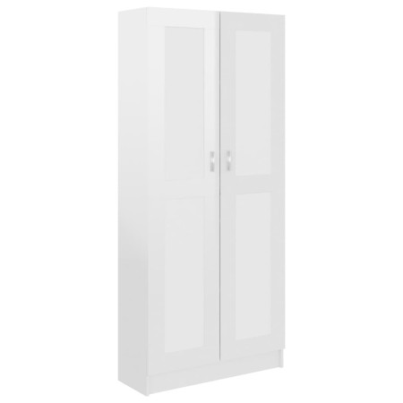 Libreria Bianco Lucido 82,5x30,5x185,5 cm in Legno Multistrato