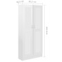 Libreria Bianco Lucido 82,5x30,5x185,5 cm in Legno Multistrato