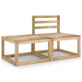 Set Salotto da Giardino 2 pz Verde in Legno di Pino Impregnato