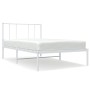 Giroletto con Testiera Metallo Bianco 90x190 cm