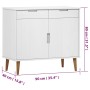 Credenza MOLDE Bianca 90x40x80 cm in Legno Massello di Pino