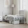Giroletto con Testiera e Pediera Metallo Bianco 90x190 cm
