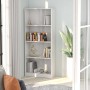 Libreria 4 Ripiani Bianco Lucido 60x24x142 cm Legno Multistrato