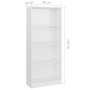 Libreria 4 Ripiani Bianco Lucido 60x24x142 cm Legno Multistrato