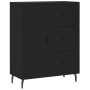 Credenza Nera 69,5x34x90 cm in Legno Multistrato