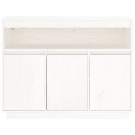 Credenza Bianca 104,5x34x80 cm in Legno Massello di Pino