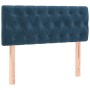 Giroletto a Molle con Materasso Blu Scuro 200x200 cm in Velluto