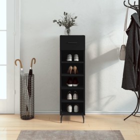 Scarpiera Nera 30x35x105 cm in Legno Multistrato
