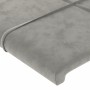 Testiera ad Orecchio Grigio Chiaro 203x16x78/88 cm in Velluto