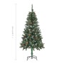 Albero di Natale Artificiale Pigne e Brillantini Bianchi 150 cm