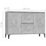 Credenza Grigio Cemento 104x35x70 cm in Legno Multistrato