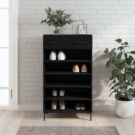 Scarpiera Nera 60x35x105 cm in Legno Multistrato