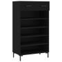 Scarpiera Nera 60x35x105 cm in Legno Multistrato