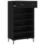 Scarpiera Nera 60x35x105 cm in Legno Multistrato