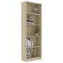 Libreria 5 Ripiani Rovere Sonoma 60x24x175 cm Legno Multistrato