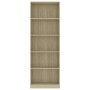 Libreria 5 Ripiani Rovere Sonoma 60x24x175 cm Legno Multistrato