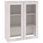 Piano Credenza HAMAR Bianco 85x35x100 cm Legno Massello di Pino