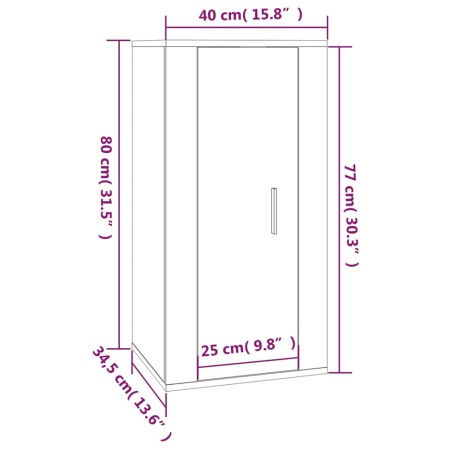 Mobile Porta TV a Parete Grigio Sonoma 40x34,5x80 cm