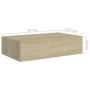 Scaffali con Cassetti da Parete 2 pz Rovere 40x23,5x10 cm MDF