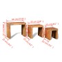 Tavolini Impilabili Set 3 pz in Legno Massello di Mango
