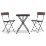 Set Pieghevole da Bistrò 3 pz Marrone in Polyrattan