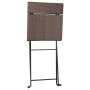 Set Pieghevole da Bistrò 3 pz Marrone in Polyrattan