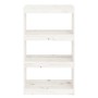 Libreria/Divisorio Bianco 60x30x103,5 cm Legno Massello di Pino