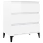 Credenza Bianco Lucido 60x35x70 cm in Legno Multistrato